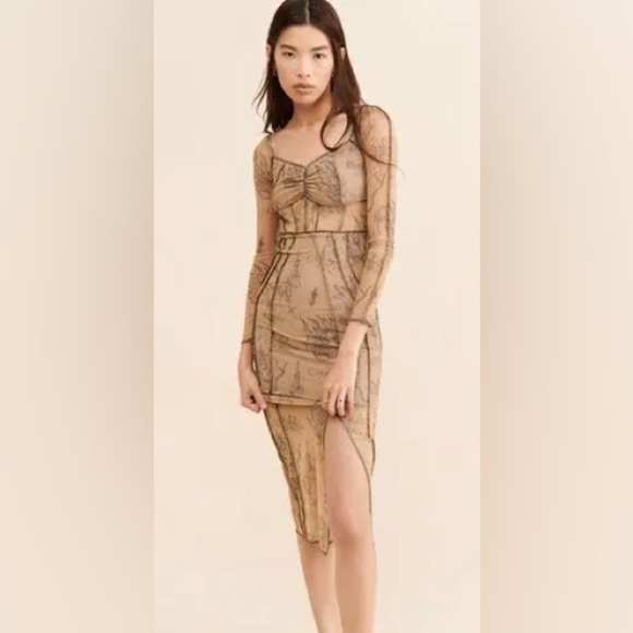 Urban Outfitters Trinity Sheer Mesh Midi Dress - Picture 2 of 10